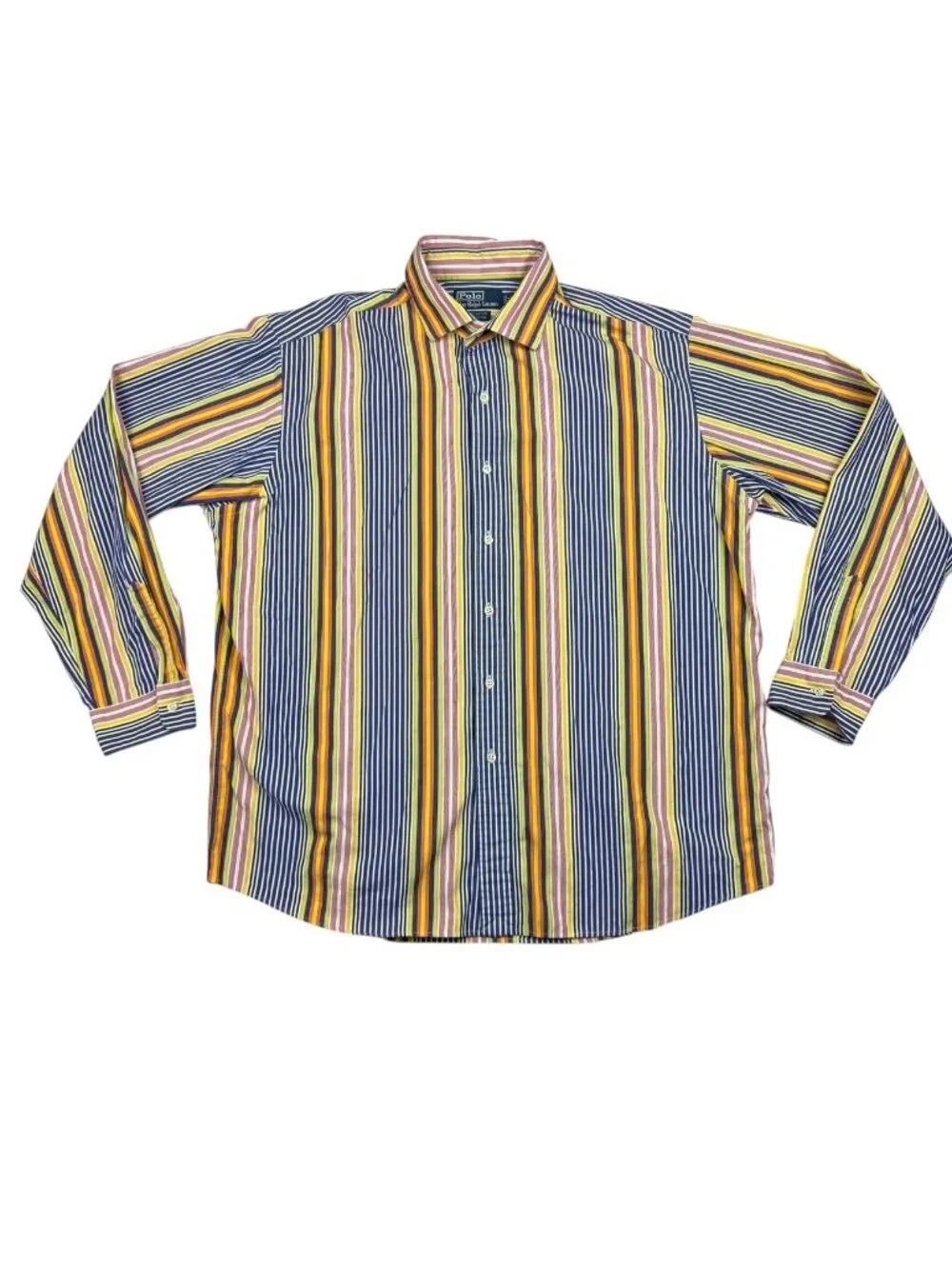 VTG Polo Ralph Lauren Westeron Men's Button Shirt Multicolor Stripe • XL